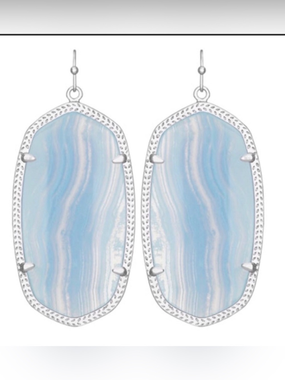 KENDRA SCOTT Elle Silver Drop earrings in Blue Lace Agate